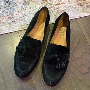 Franco Sarto Suede Leather Loafers Black
